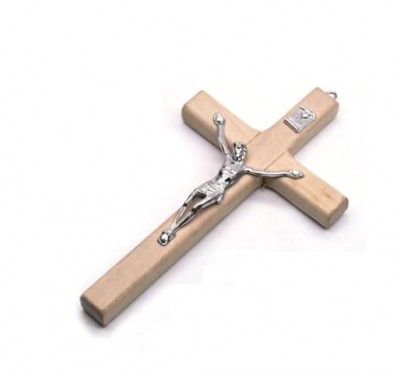 Kríž kresťanský drevený na stěnu KM0305 svetlo hnedý