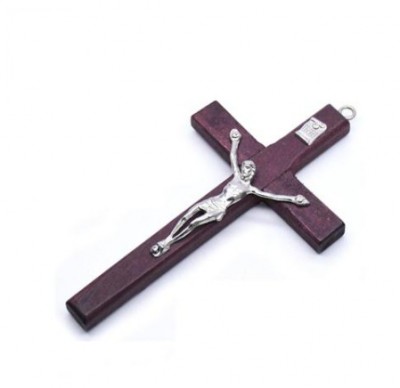 Kríž kresťanský drevený na stěnu KM0323 tmavo hnedý