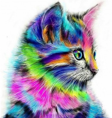 Maľovanie podľa čísiel Farebná mačička