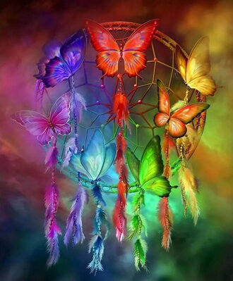 Maľovanie podľa čísiel Lapač snov s motýľmi