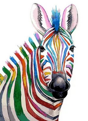 Maľovanie podľa čísiel Farebná zebra