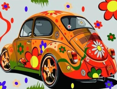Malovanie podľa čísiel Volkswagen Hippie Beatle
