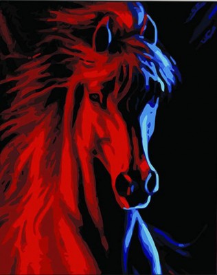 Maľovanie podľa čísiel Ohnivý kôň