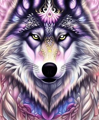 Maľovanie podľa čísiel Magický vlk