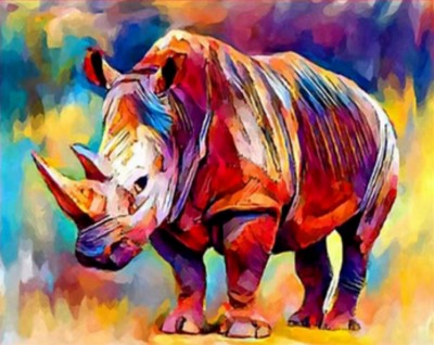 Maľovanie podľa čísiel Farebný nosorožec 406ZP