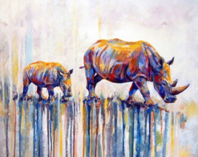 Maľovanie podľa čísiel Nosorožec a mláďa 407ZP