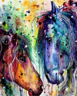 Maľovanie podľa čísiel Dva kone