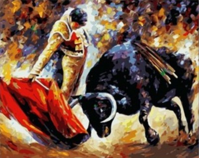 Maľovanie podľa čísiel Toreador s býkom