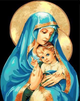 Maľovanie podľa čísiel Mária s Ježiškom