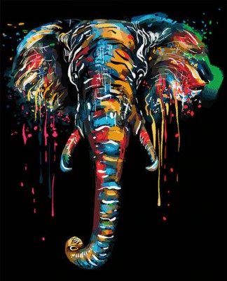 Maľovanie podľa čísiel Abstraktný slon RX54724