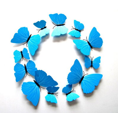 3D dekorácia Motýle Blue