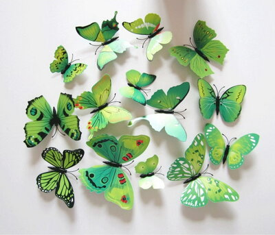 3D dekorácia Motýle zelení