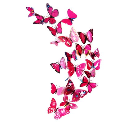 3D dekorácia Motýle červeno-ružovi