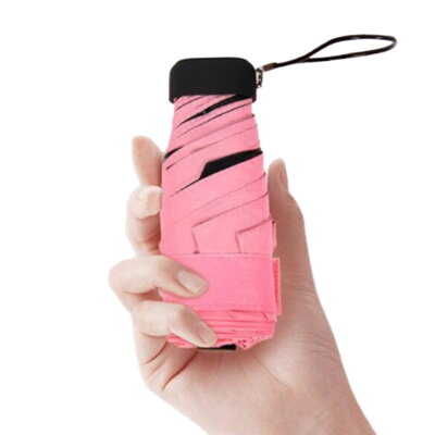 Skládací mini dáždnik D8515 Růžový 16cm