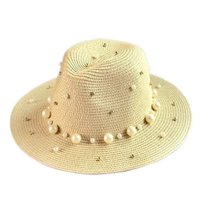 Miranda Dámský klobúk s perlami MP1909 SV Béžový