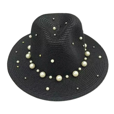 Miranda Dámský klobúk s perlami MP1909 Black