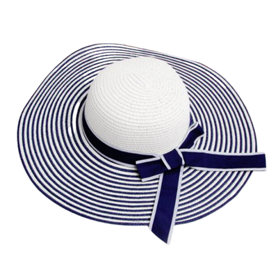 Dámský klobúk Miranda prúžkovaný modro-biely