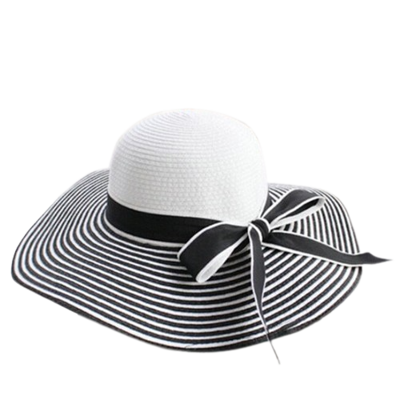 Dámský klobúk Miranda prúžkovaný čierno-biely
