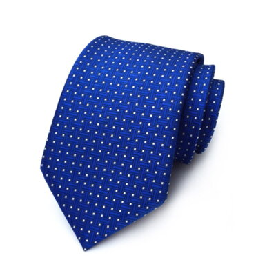 Modrá kravata s bodkami SK6017