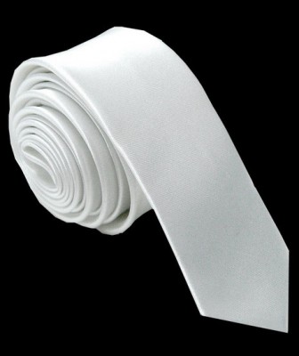 Biela kravata jednofarebná