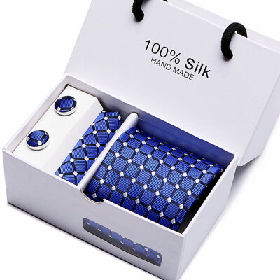 Darčeková súprava kravata, vreckovka a manžetové gombíky SB15