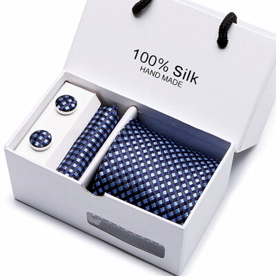 Darčeková súprava kravata, vreckovka a manžetové gombíky SB17