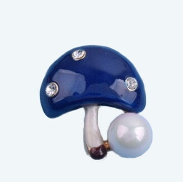 Brošňa Modrý hríbik s perlou AM210