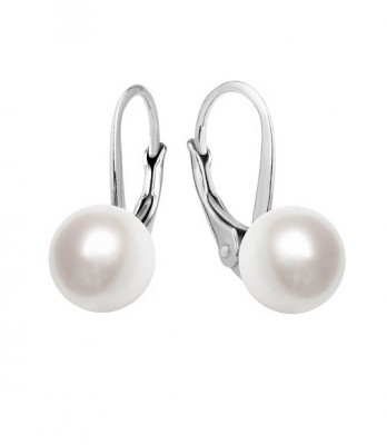 Silvego strieborné náušnice s bielou perlou Swarovski® Crystals VSW018ELPS
