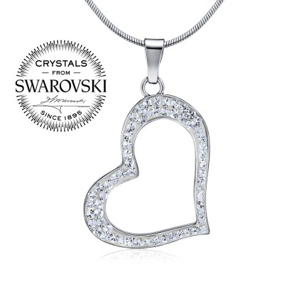 Silvego Strieborný prívesok srdce se Swarovski® Crystals B16086