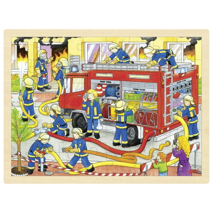 Goki Drevené Puzzle Hasiči 48ks