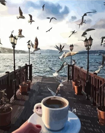 Maľovanie podľa čísiel Kafe na molu