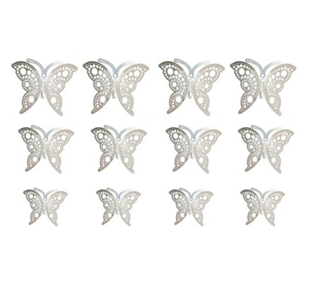 3D dekorácia Motýle HB009 Silver