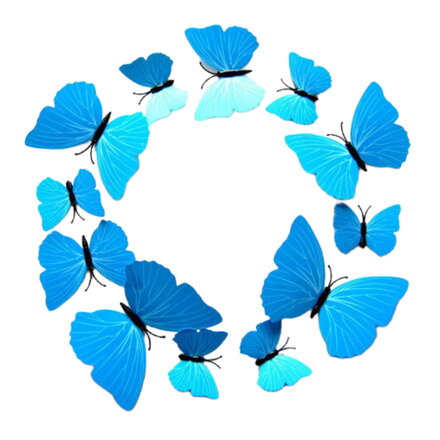 3D dekorácia Motýle Blue