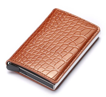 Púzdro na karty a bankovky Cardslide Miranda Croco Light brown
