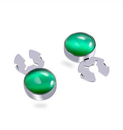 Ozdoba na gombíky košele Green Cristal