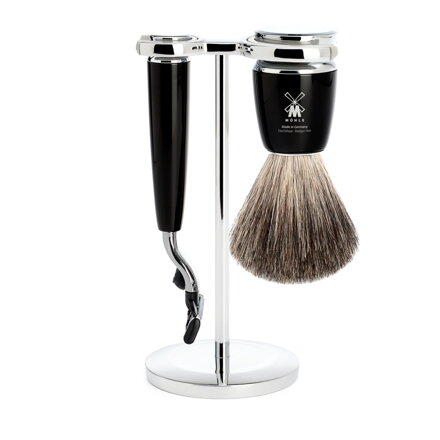 Mühle Rytmo Black Pure Badger Mach3 3-dielna sada na holenie