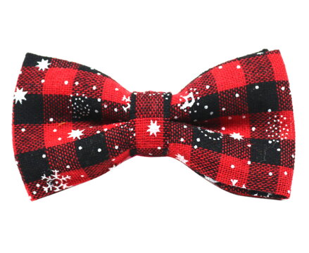 Vianočný psí motýlik VM8121-5 červený