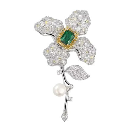 Brošňa Flower AM618 white