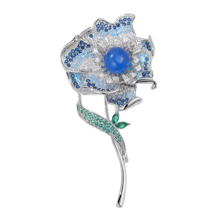 Brošňa Silver Flower AM622