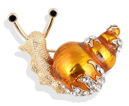 Brošňa Pearl slimáčik BR20164 Gold-Yellow