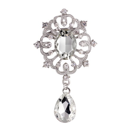 Brošňa Crystal drop AR162 Číra