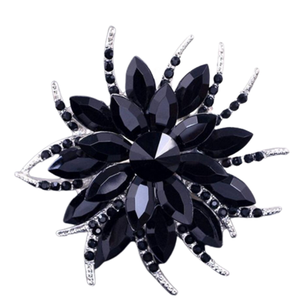 Brošňa Miranda Black Flower K4439
