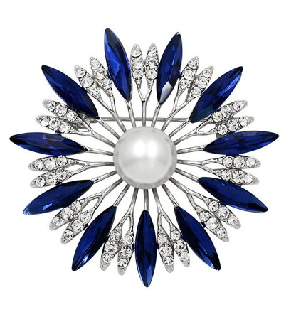 Brošňa Flower B4227B Blue