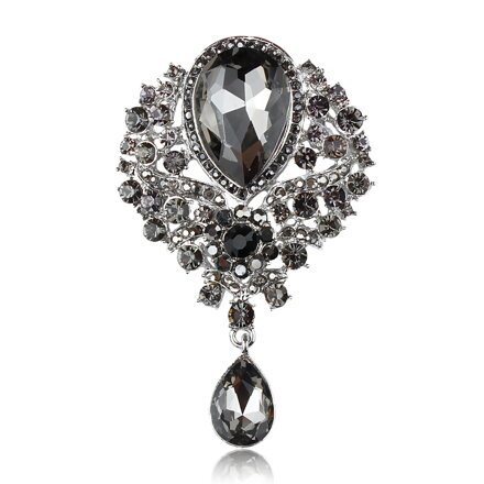Brošňa Crystal Water Drop B9225 Black