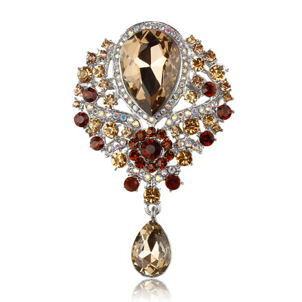 Miranda Brošňa Crystal Water Drop Brown Gold