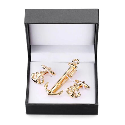 Spona na kravatu a manžetové gombíky Kotva