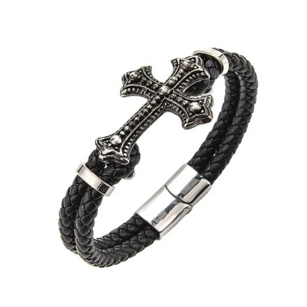 Kožený náramok Cross 445 Black