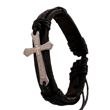 Kožený náramok Miranda Cross Black