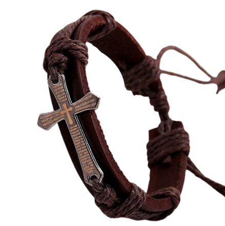 Kožený náramok Miranda Cross Brown