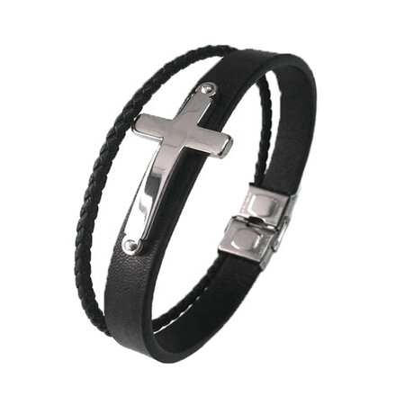 Kožený náramok Cross 287 Black